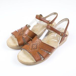 SAS Huarache Quarter Strap Flat Sandals Tan 8.5N